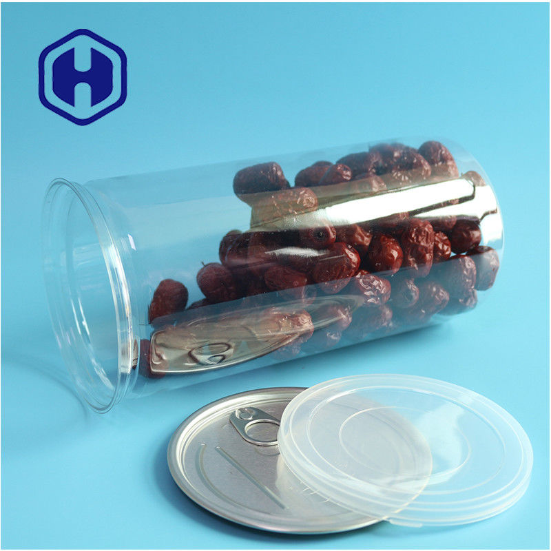 1400 ml dużych orzechów popcorn przezroczyste plastikowe przezroczyste puszki PET z łatwym otwartym końcem