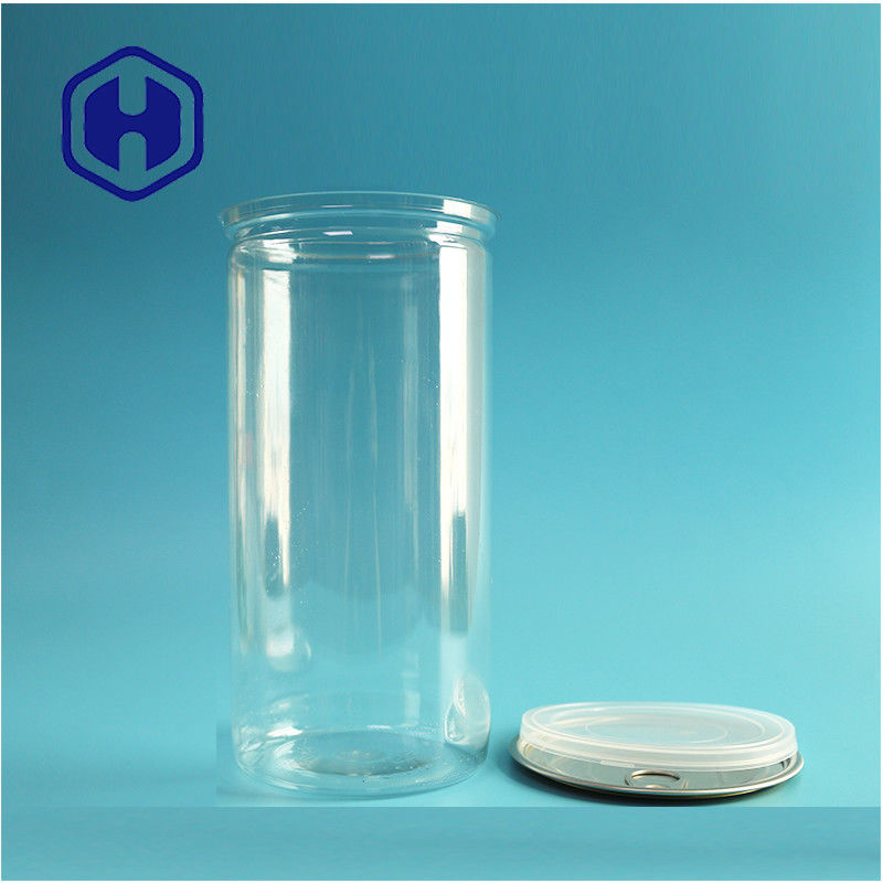 1400 ml dużych orzechów popcorn przezroczyste plastikowe przezroczyste puszki PET z łatwym otwartym końcem