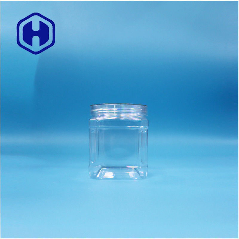 Przejrzysty kwadratowy plastikowy PET orzechy cukrowe cukierki gumy do żucia ciasteczka Oat Twist Jar