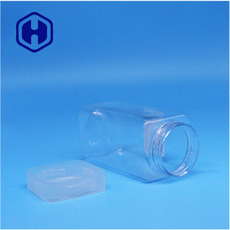 Jasne kwadratowe masło orzechowe galaretki liście herbaty orzechów orzechowych plastikowe słoiki PET płaskie wiertkowe