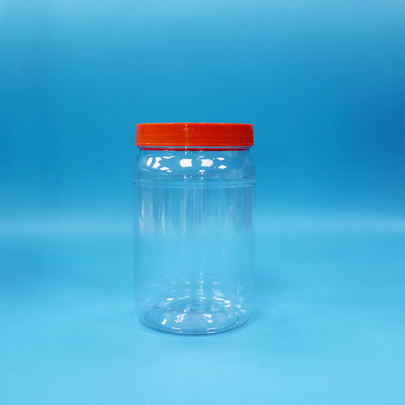 Przejrzysty PET Plastic Round Food Candy Cookies Opakowanie Jar Czerwony Kolor