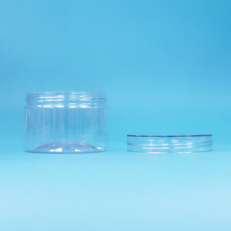 Przezroczysty, łatwo otwierany, cylindryczny, plastikowy słoik PET ze śrubową pokrywką do suszonych owoców, cukierków i ciasteczek