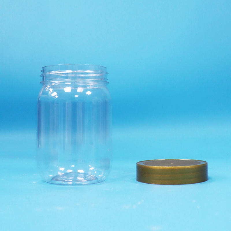 PET Żywność czysty okrągły cylinder Lollipop miód ciasteczko plastikowy słoik śrubka brązowa pokrywa