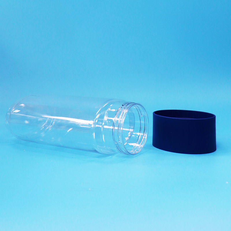Owalny, przezroczysty plastikowy słoik PET na ciasteczka, orzechy i cukierki, z zakrętką zabezpieczającą przed otwarciem, bez BPA