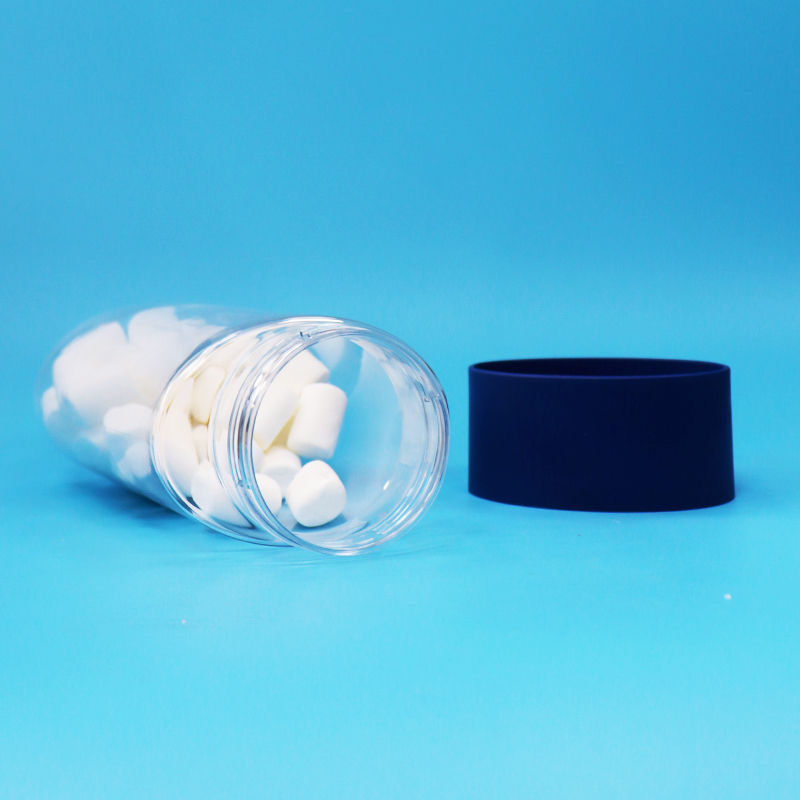 Plastikowy słoik na ciasteczka, przezroczysty, owalny, spożywczy PET, z zakrętką zabezpieczającą przed otwarciem