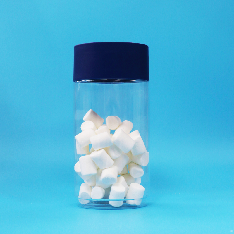 Plastikowy słoik na ciasteczka, przezroczysty, owalny, spożywczy PET, z zakrętką zabezpieczającą przed otwarciem