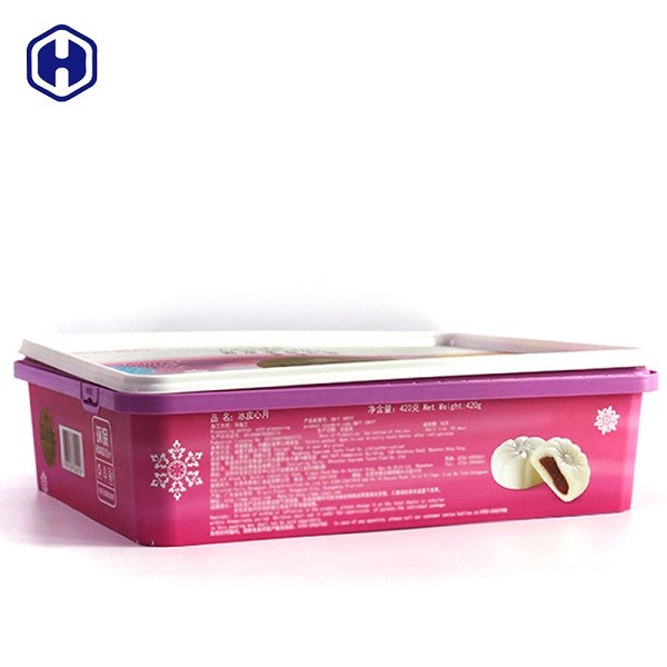Fioletowe PP Plastikowe pudełko IML 450g Moon Cake Opakowanie Dostosowana etykieta