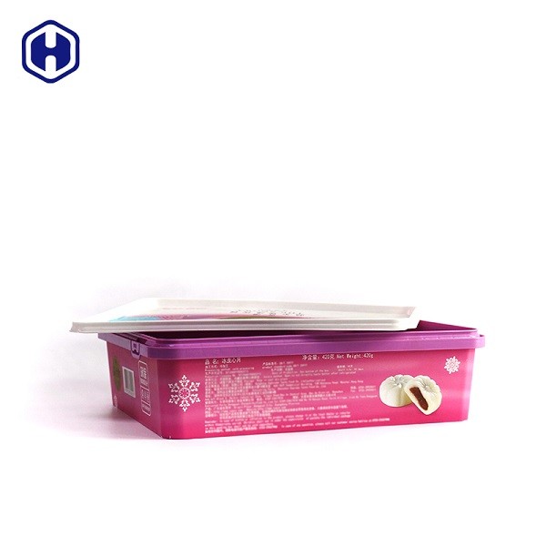 0.45KGS Kwadratowe pudełko IML klasy spożywczej / plastikowy pojemnik na ciasto Odporny na zadrapania