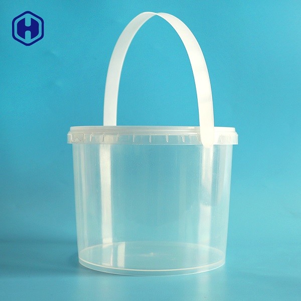 Przezroczyste 3-litrowe okrągłe wiadro IML Opakowania na żywność Z recyklingu plastikowych tub