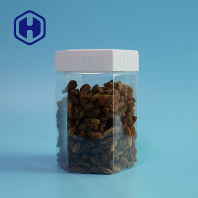 Sześciokątny, szczelny plastikowy słoik o pojemności 23 uncji 680 ml z zakrętkami