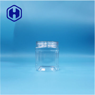 Przejrzysty kwadratowy plastikowy PET orzechy cukrowe cukierki gumy do żucia ciasteczka Oat Twist Jar