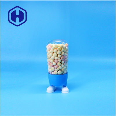 W kształcie kreskówki przyjazny dla dzieci PET Lollipop Cukierki Cukierki Jar Fancy Screw Lid