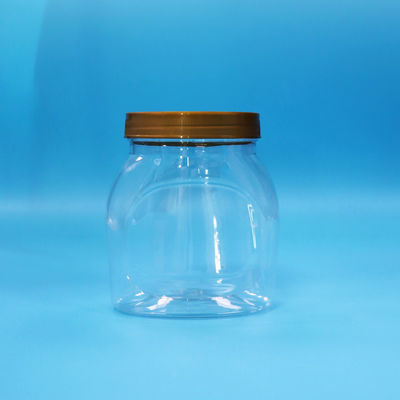 Przejrzysty, szerokoustny, plastikowy słoik PET do jedzenia, makaronów, ciastek, cukierków