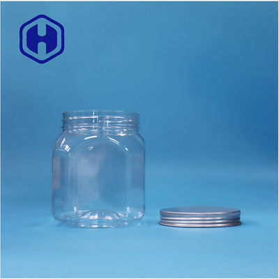 Poligonalne kształt przezroczyste ciasteczka z tworzyw sztucznych Rock cukier orzechy cukier Jar Aluminium górna pokrywa