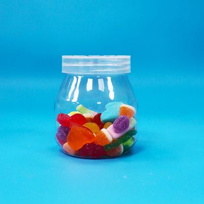 Mały, pusty słoik na cukierki, ciasteczka, przezroczysty, z tworzywa PET, z zakrętką, przeznaczony do kontaktu z żywnością, bez BPA