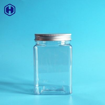 Małe puste kwadratowe szerokie usta Plastikowe słoiki Można ustawiać jeden na drugim, aby oszczędzić miejsce