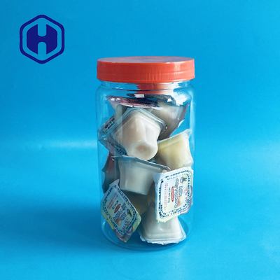 Jasne, hermetyczne okrągłe plastikowe słoiki z masłem orzechowym z pokrywkami 38 uncji 1120 ml 1000 g