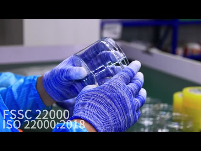 Jasne okrągłe suszone jedzenie plastikowe cukierki prezenty orzechy cukrowe PET słoik śrubka z pokrywą