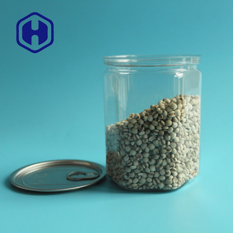 Sześciokątna 520 ml Bez Bpa Łatwe otwieranie PET Pusta plastikowa puszka do pakowania zbiorczego żywności