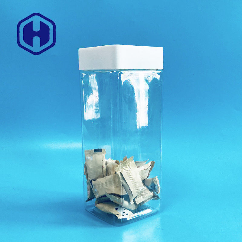 1140 ml Kwadratowe plastikowe słoiki Zakręcane batony Słodycze Spożywcze z szczelną wkładką