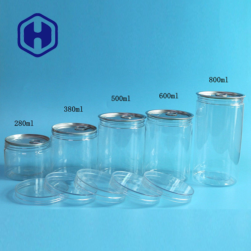 Łatwe otwieranie pustej plastikowej puszki na żywność PET 360 ml Suszone owoce Warzywa Okrągła zakrętka Hermetyczna