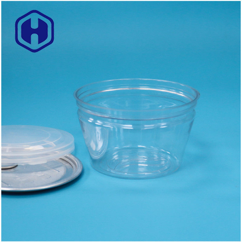 Mały, w rodzaju żywności, w kształcie miski, łatwy do układania, otwarty, z owoców morza, ryb, przezroczysty plastikowy puszek z PET