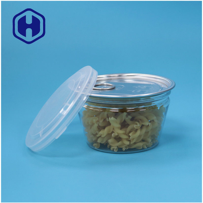 Mały, w rodzaju żywności, w kształcie miski, łatwy do układania, otwarty, z owoców morza, ryb, przezroczysty plastikowy puszek z PET