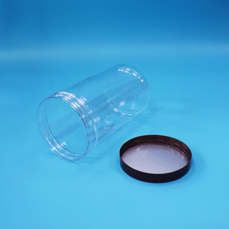 Plastic Round Clear PET Snacks Fruit Food Candy Jar Normal Screw Top Cap