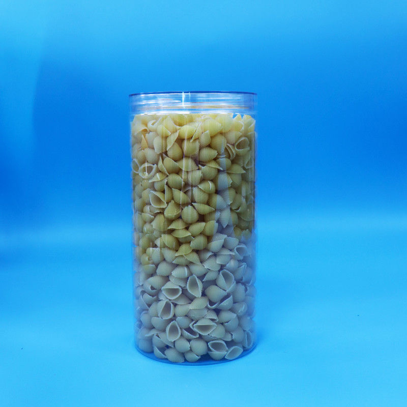 Żywność Jasny PET Cylinder Okrągły Plastic Candy Cookie Jar Żywność Screw Clear Cap