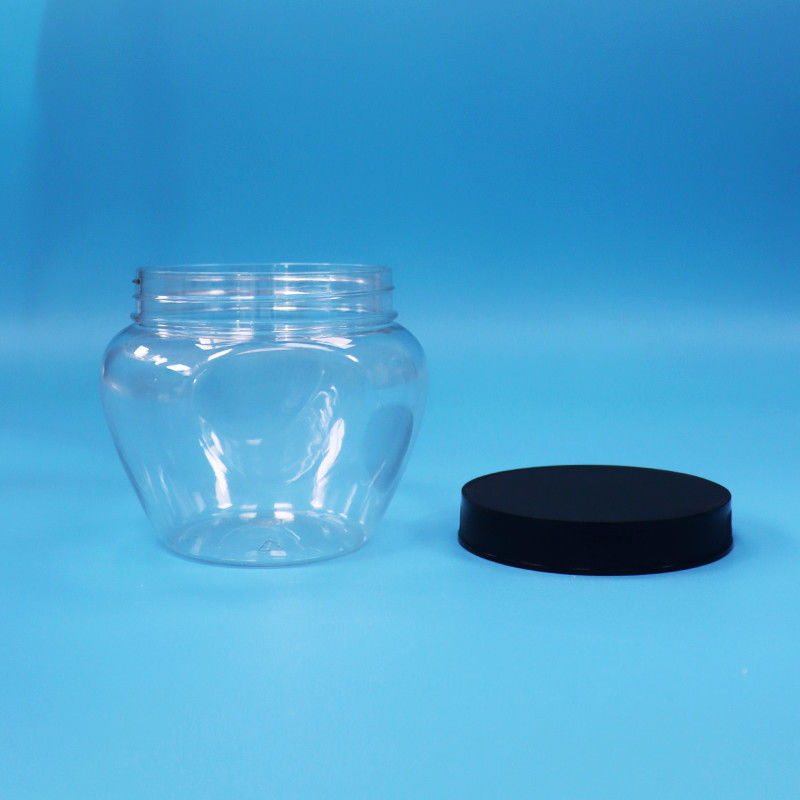 Unikalny kształt Jasny zamknięty plastikowy PET Cukier Żywność Cookie Jar Plastic Screw Flat Lid