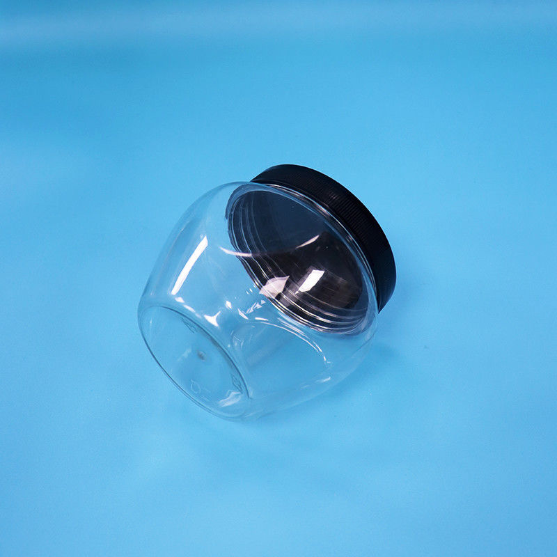 Unikalny kształt Jasny zamknięty plastikowy PET Cukier Żywność Cookie Jar Plastic Screw Flat Lid