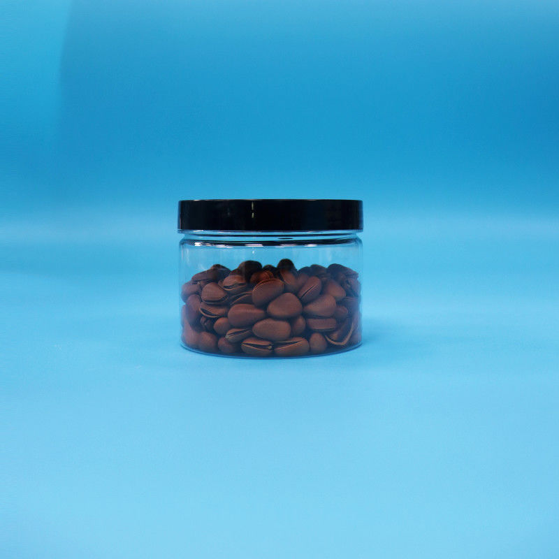 Przejrzysty okrągły usta kształt PET plastikowy słoik do czarnej herbaty Nasiona zabawkę prezent cukierków Cooike
