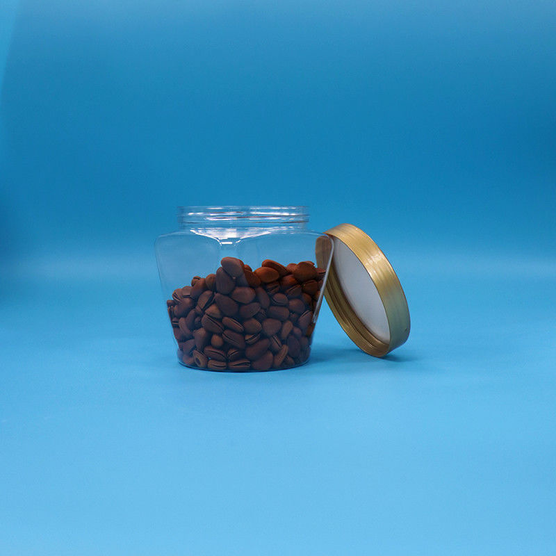 Plastic PET Food Grade Wide Mouth Transparent Cookie Candy Jar z skrutą płaską pokrywą