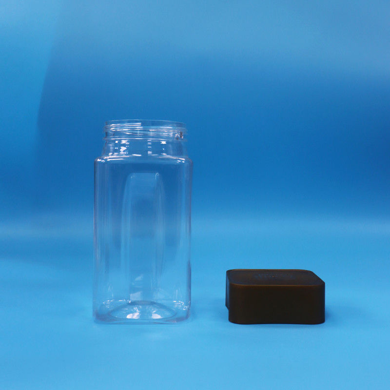 Przejrzyste ciasteczka Żywność Cukierki Żywność PET Kwadratowe plastikowe słoiki do przechowywania