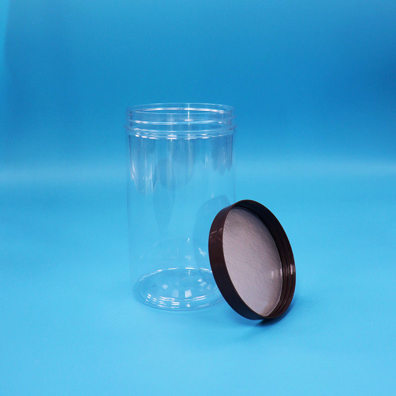 Plastic Przejrzysty PET przekąski Żywność Słodkie orzechy słoik z czarnym Normal Screw Top Cap