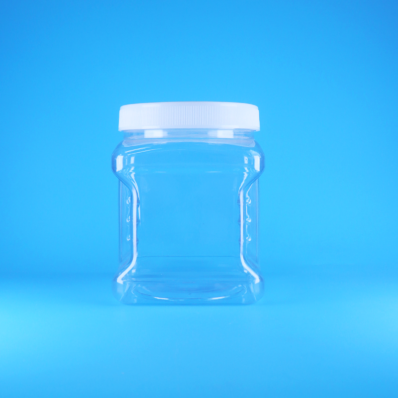 Kwadratowe, bezpowietrzne słoiki z zakrętką PET, przezroczyste, z uchwytem, do słodkich orzechów, owoców, żywności dla niemowląt