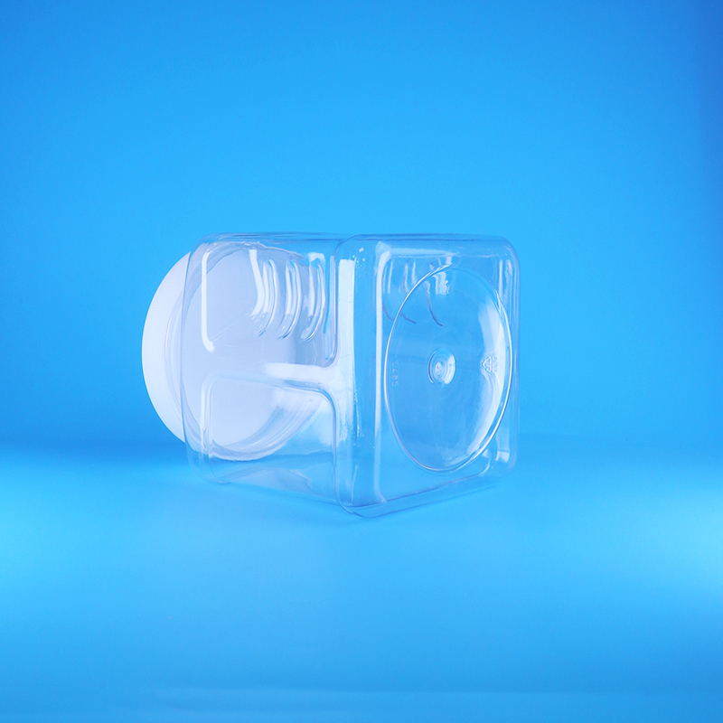Kwadratowe, bezpowietrzne słoiki z zakrętką PET, przezroczyste, z uchwytem, do słodkich orzechów, owoców, żywności dla niemowląt