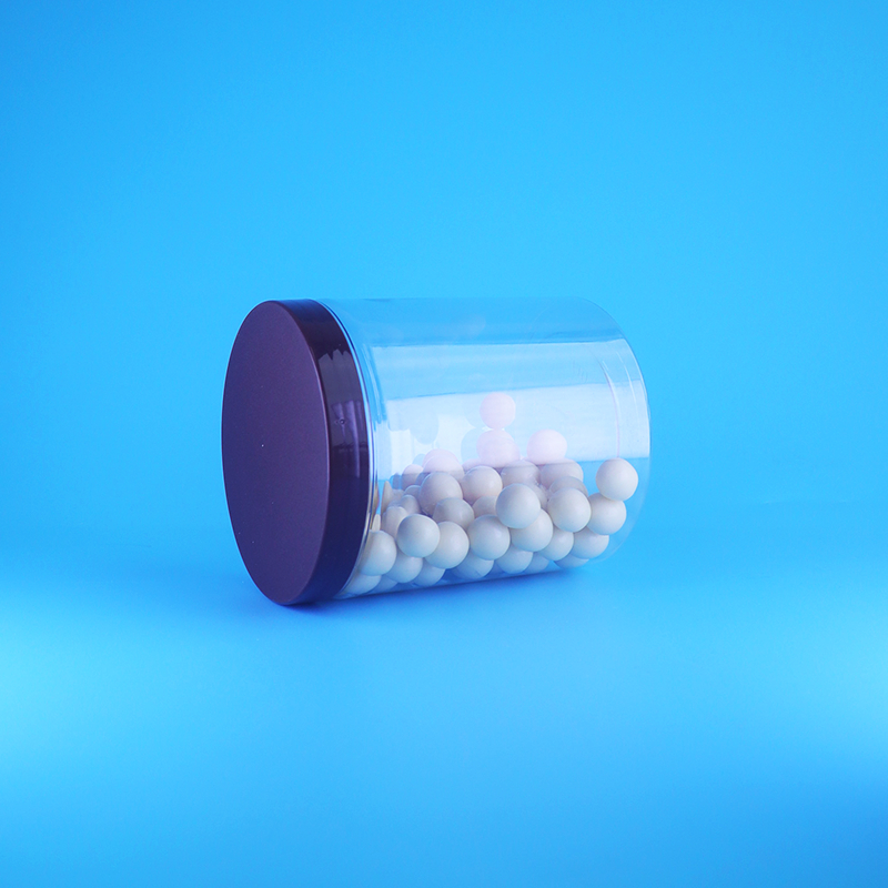 Wysokiej jakości, szczelne, wysokie, okrągłe, przezroczyste słoiki z tworzywa PET do słodkich, suchych produktów spożywczych, z płaską zakrętką