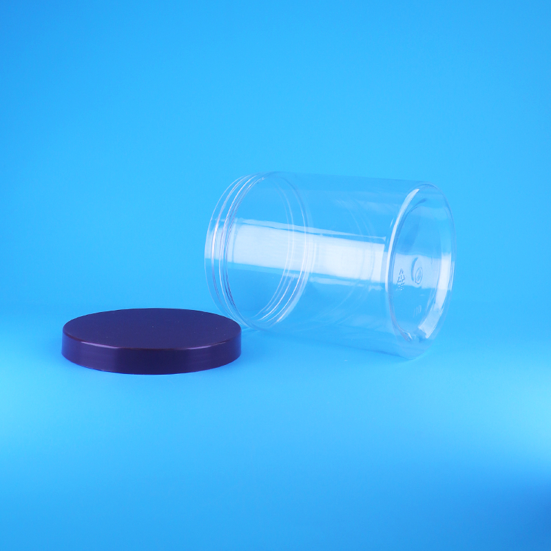 Szczelna, płaska zakrętka, okrągłe, przezroczyste słoiki z tworzywa PET do słodkich, suchych owoców, bez BPA, niestandardowy design do suszonej żywności