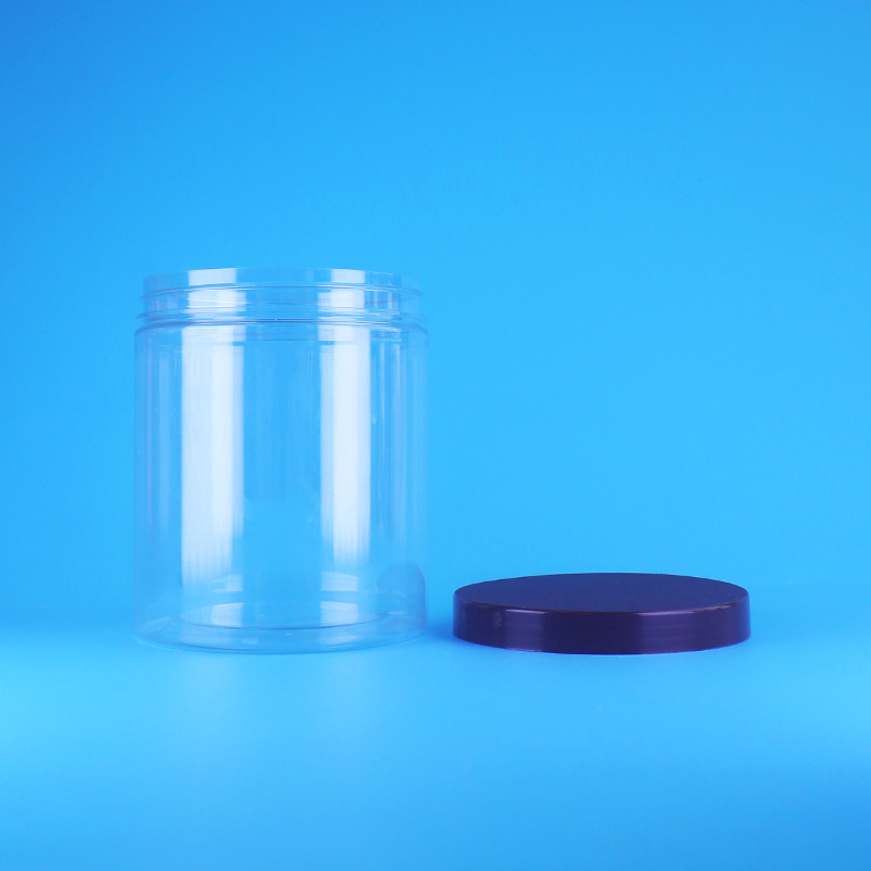 Szczelna, płaska zakrętka, okrągłe, przezroczyste słoiki z tworzywa PET do słodkich, suchych owoców, bez BPA, niestandardowy design do suszonej żywności