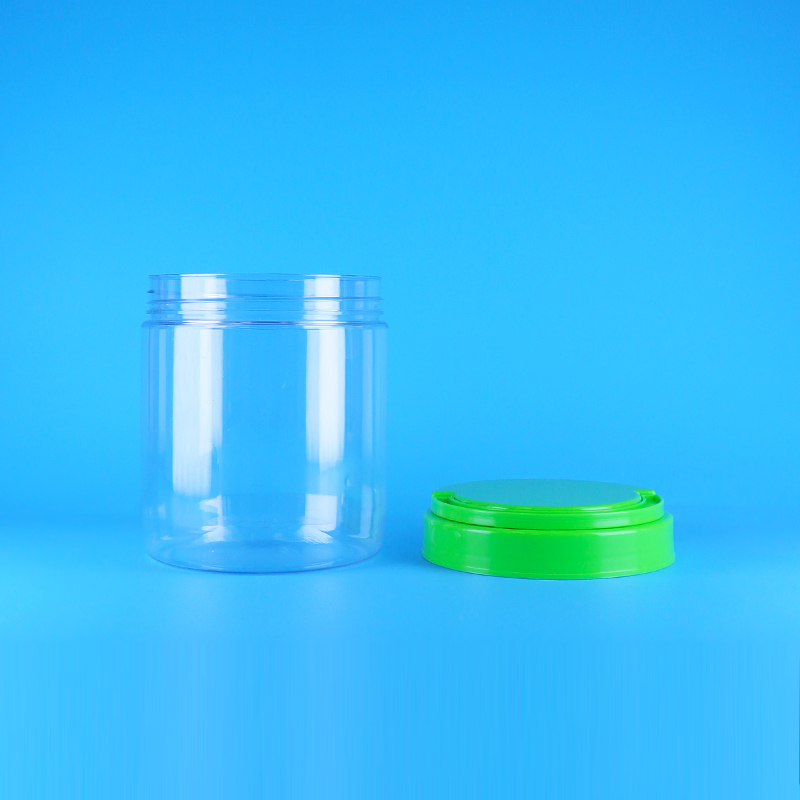 Zakręcana pokrywka bez BPA, z uszczelnieniem, z uchwytem, z możliwością ponownego zamknięcia, pusta, plastikowa, PET, przezroczysty, okrągły słoik na masło orzechowe