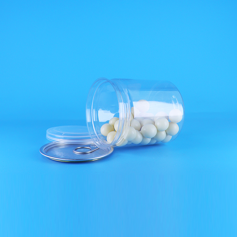 Bezciekłość Łatwo otwarte pokrywa Jasne okrągłe przekąski Cukierki słodycze PET puszki z tworzyw sztucznych