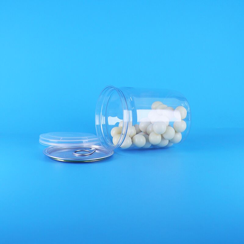 Łatwo otwierane wieczka Organiczne Orzechy Dżungli Suszona Żywność Plastikowe Przezroczyste Puszki PET do Popcornu