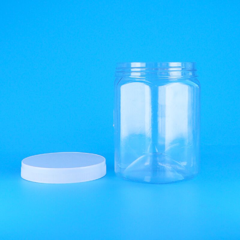 Sześciokątny Przezroczysty Plastik PET na Ciasteczka Orzechy Pekan Suszone Frytki Słoik Biała Płaska Pokrywka