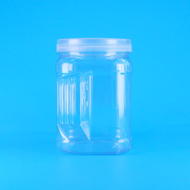 Kwadratowe przezroczyste plastikowe pojemniki do przechowywania z uchwytem na ciastka, herbatniki, mleko, daktyle, żurawinę