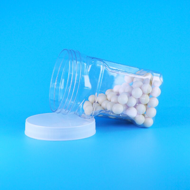 Sesamowa mąka kukurydziana wypełniająca ciasteczka PET Przejrzysty plastikowy skrut pokrywa kwadratowy uchwyt słoiki bez BPA