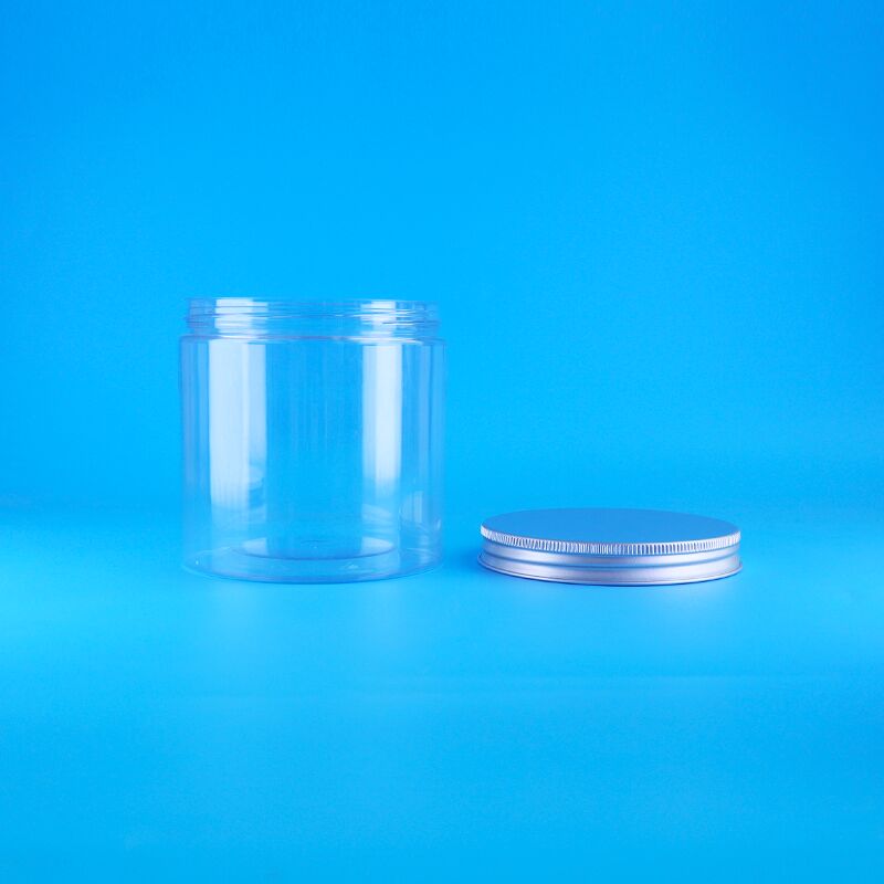 Cylinder Easy Open Lid Food Coffee Candy Cookies Rose Tea Plastic Clear PET Jar