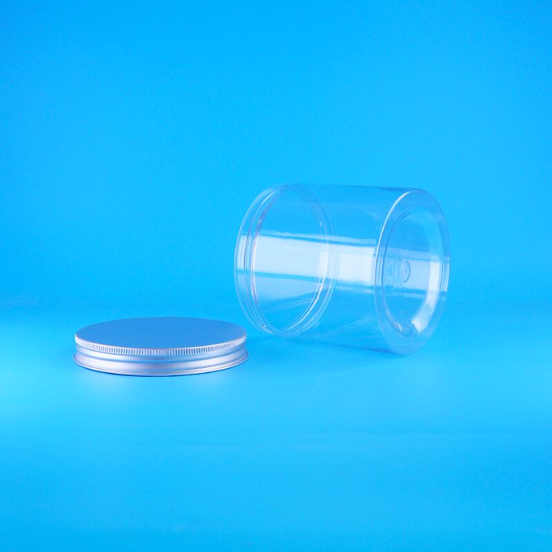 Cylinder Easy Open Lid Food Coffee Candy Cookies Rose Tea Plastic Clear PET Jar