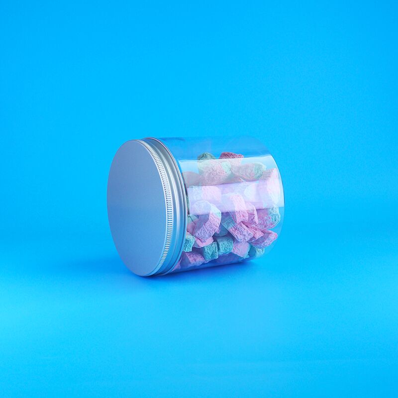 Okrągły Aluminium Łatwo Otwarte Pokrycie Żywność Słodycze Ciasteczka Jasmine Tea Plastic Clear PET Jar