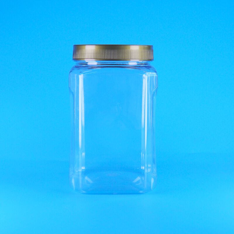 PET kształt kwadratowy przezroczysta brązowa pokrywa plastikowa ciasteczka klasy spożywczej migdał